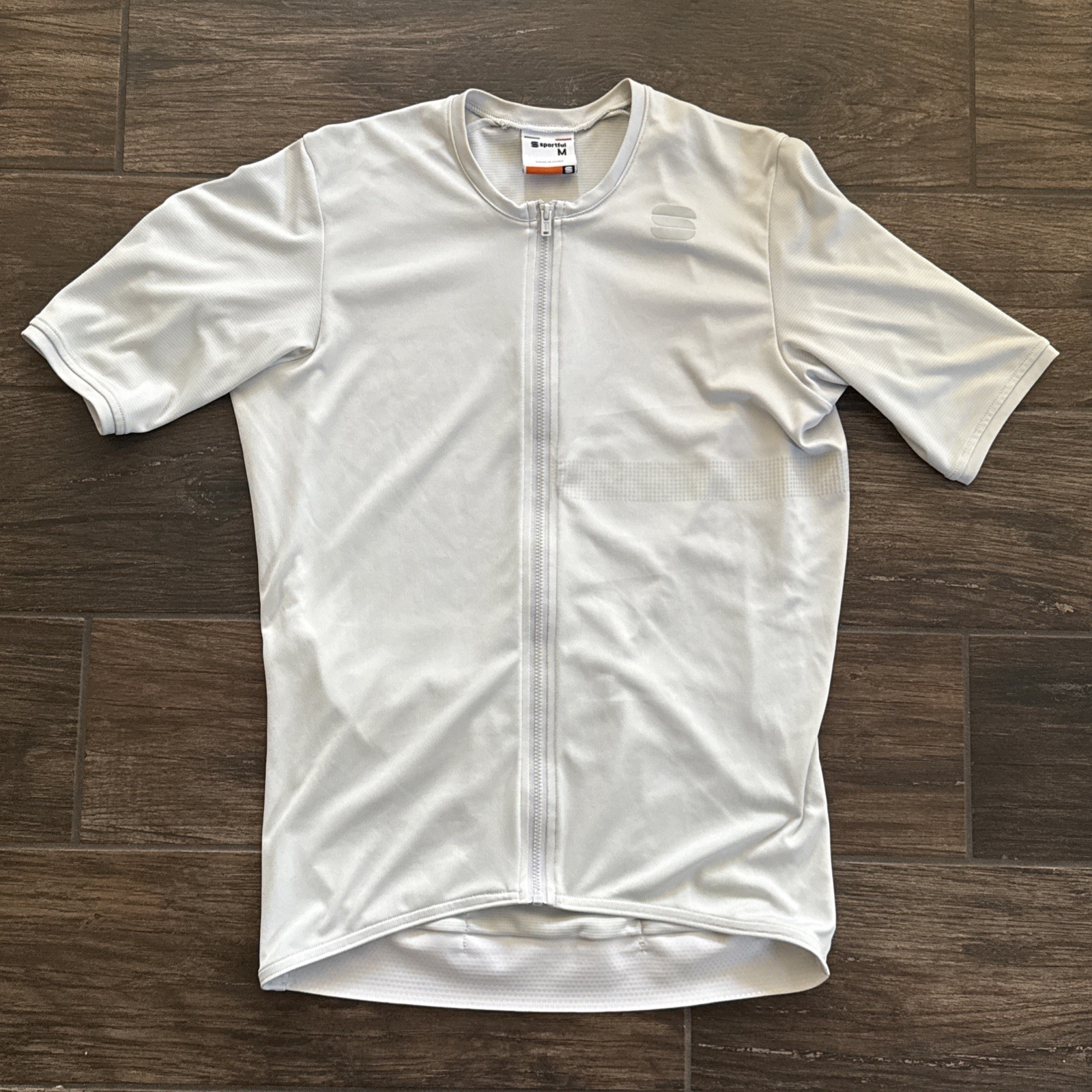 Sportful Men&rsquo;s Medium Cycling Jersey Gray Full Zip Road Bi