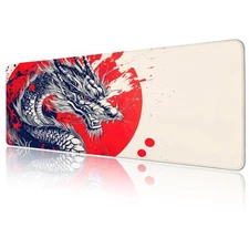 Japanese Dragon Gaming Mouse Pad with Non-Slip Rubber Base, Large Anime Mouse...
