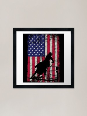 Amerikanische Flagge 4. Juli patriotisch Ba gerahmtes Wandbild Poster Leinwanddruck Bild