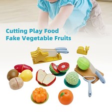 21Pcs Cutting Play Food Pretend Food Fake Food Vegetable Fruit Toys Set For Kid