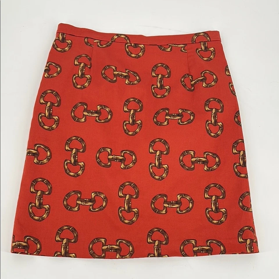 Skirtin Around Womens Rust Buckle Print Pencil Skirt Size 6 Made in USA - Image 2 of 4