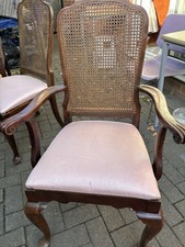Vintage and Upholstered Pink Seat and Grey x 6 chairs