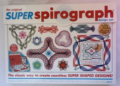 The Original Super Spirograph Design Set 50th Anniversary 75+ Piece Set NEW