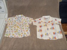 2x Vintage 1980s Babyfair Short Sleeve Button Up Shirts - 18M -