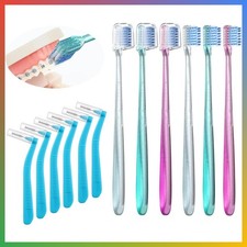 Orthodontic Toothbrush V Shaped Braces Interdental Brush 6 Pack Dental