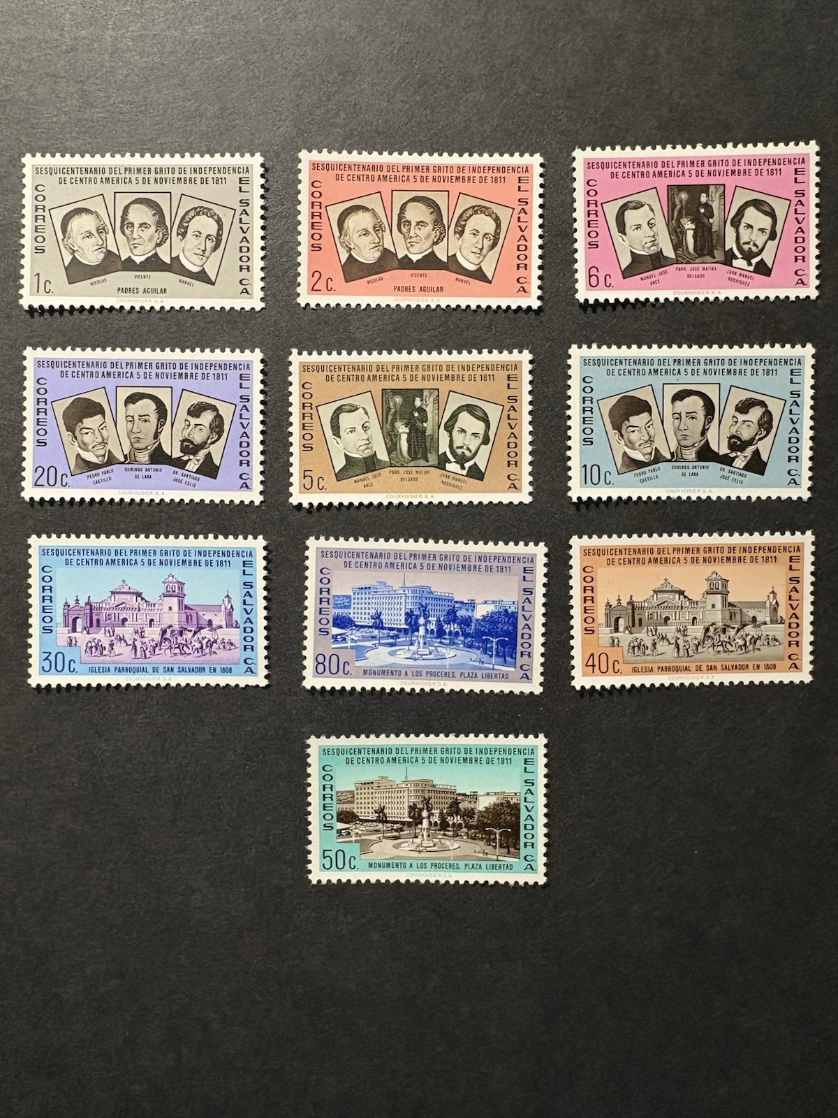 El Salvador Complete Set Of 10 Sc 719-728 Stamps MNH Free Shipping