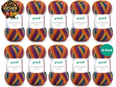 Gründl Wolle Lisa Premium color - Garn zum Stricken mit Farbverlauf - 