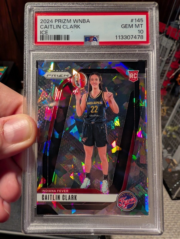 2024 PANINI PRIZM WNBA CAITLIN CLARK ICE #145 ROOKIE RC PSA 10