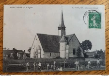 Aubeterre (Aube) - L'Eglise - Hommes en plein Travaux de Jardinage, Pique Nique