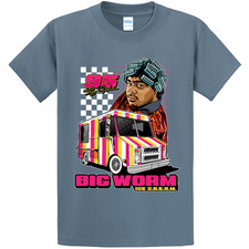 NEW STREETWEAR ON DEMAND BIG WORM RACING STONE BLUE Tee Shirt SM-4XL MADE IN USA