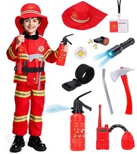 LOYO Firefighter Costume for Kids - Fireman Halloween Costumes for Toddler Bo...