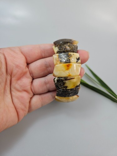 raw green and yellow amber bracelet genuine handmade jewelry gift for woman - Picture 5 of 7