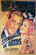 MR DEEDS GOES TO TOWN gary cooper original LARGE french movie poster R80s