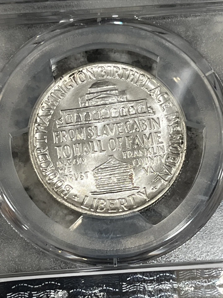 1951 Booker T. Washington BTW Commemorative Silver Half Dollar 50C PCGS MS 66 - Image 3 of 3
