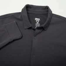 Under 510 Shirt Mens Medium Black Button Down Stretch Dress Long Sleeve Classic