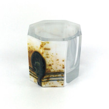 Exbor Tschechoslowakei Glas Objekt Kunstglas Landschaft Handarbeit Vintage Top