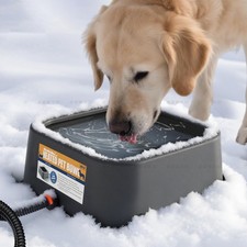 Heated Water Bowl for Dogs  Cats, 3.5L/120oz Large Heated Dog Bowl for Pets ...
