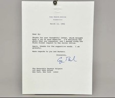 1992 WHITE HOUSE CORRESPONDENCE SIGNED PRESIDENT GEORGE HW BUSH RARE