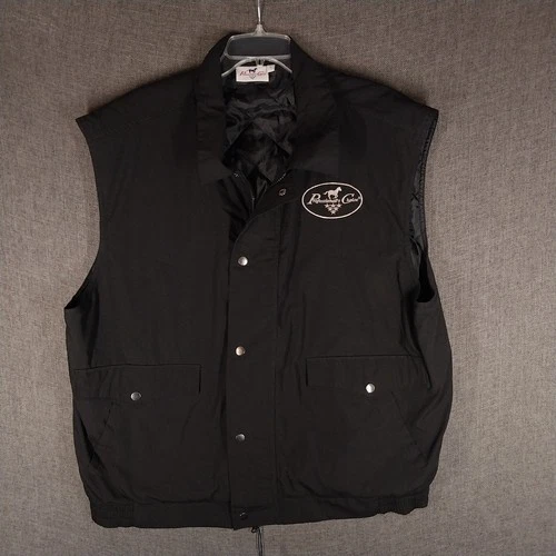 Equestrian Professional's Choice Quilted Vest Men's Large Black Zip Snap - product listing photo