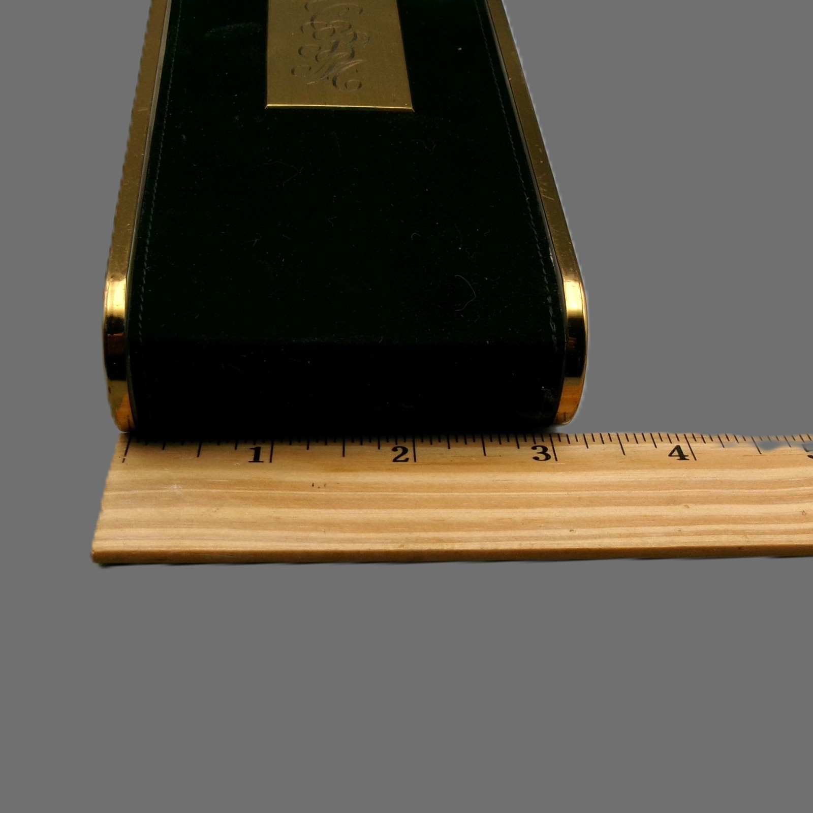 Wadsworth Black Suede Powder Compact Wristlet Miniaudiere Cigarette Holder, Vtg