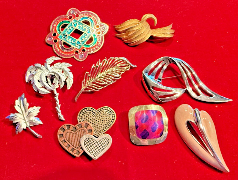 9 Pins in Variety of Metals;  Enamels & Brushed; No Stones; Ages?