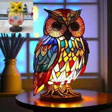 Animal Shaped Resin Desk Night Lamp OWL Colorful Decorative Lamp for Home Decor
