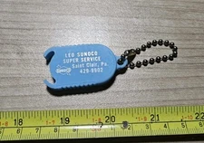 Vintage Leo Sunoco Super Service Saint Clair PA Advertising Coin Holder Keychain