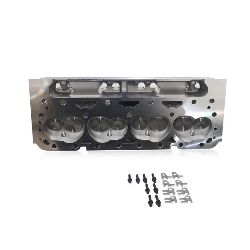 2Pcs Aluminum Cylinder Heads Fit For SBC Chevy 350 190cc 64cc 2.02/1.60 Angle Foto 4 de 4