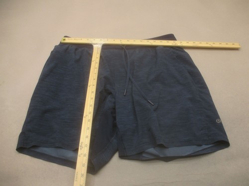 Lululemon Size L Mens Blue Drawstring Pockets Athletic Fitness Logo Shorts 592 - 第 2/6 張圖片