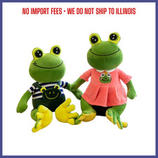 30cm Cartoon Couple Frog Plushie Soft Stuffed Animal Doll Kids Birthday Gift