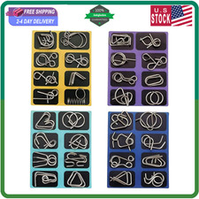 32 Metal Brain Teaser Puzzles with Pouch   Fun IQ Challenge Gift for Adults  Ki
