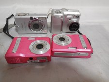 Lot Of 5 Digital Camera For Parts Canon, Polorid, Nikon and Minalta Aa Is Parts