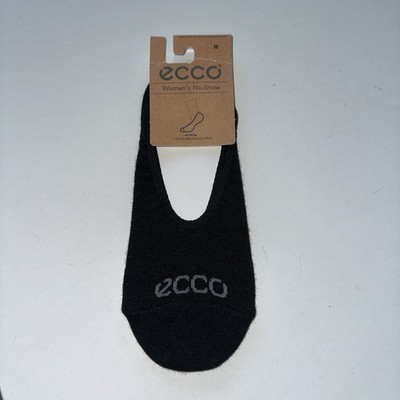 Ecco No-Show Womens Casual Socks BLACK Medium Shoe Size 7-9.5 New