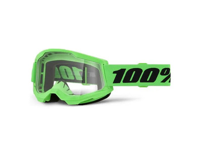 NEW 100% Strata 2 Goggle Neon Green with Clear Lens-MOTORCYCLE/ATV/OFFROAD
