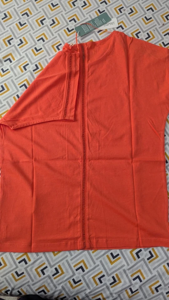 Camiseta Esprit de Algodón Orgánico - Nueva, Naranja, Talla -S - Imagen 3 de 4