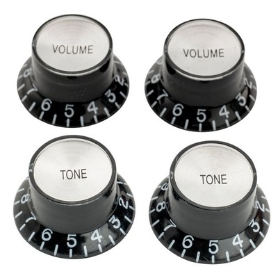 Musiclily Pro Black Left Metric Guitar Volume Tone Knobs For Epiphone Les Paul