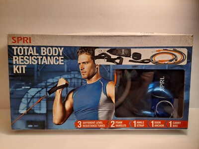 NEW! SPRI Total Body Resistance Kit. 3 Levels Of Resistance Ankle Strap Door...