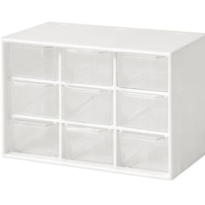 Mini Storage Drawers Small 9 Drawers Organizer Bins Stackable Clear Plastic Box