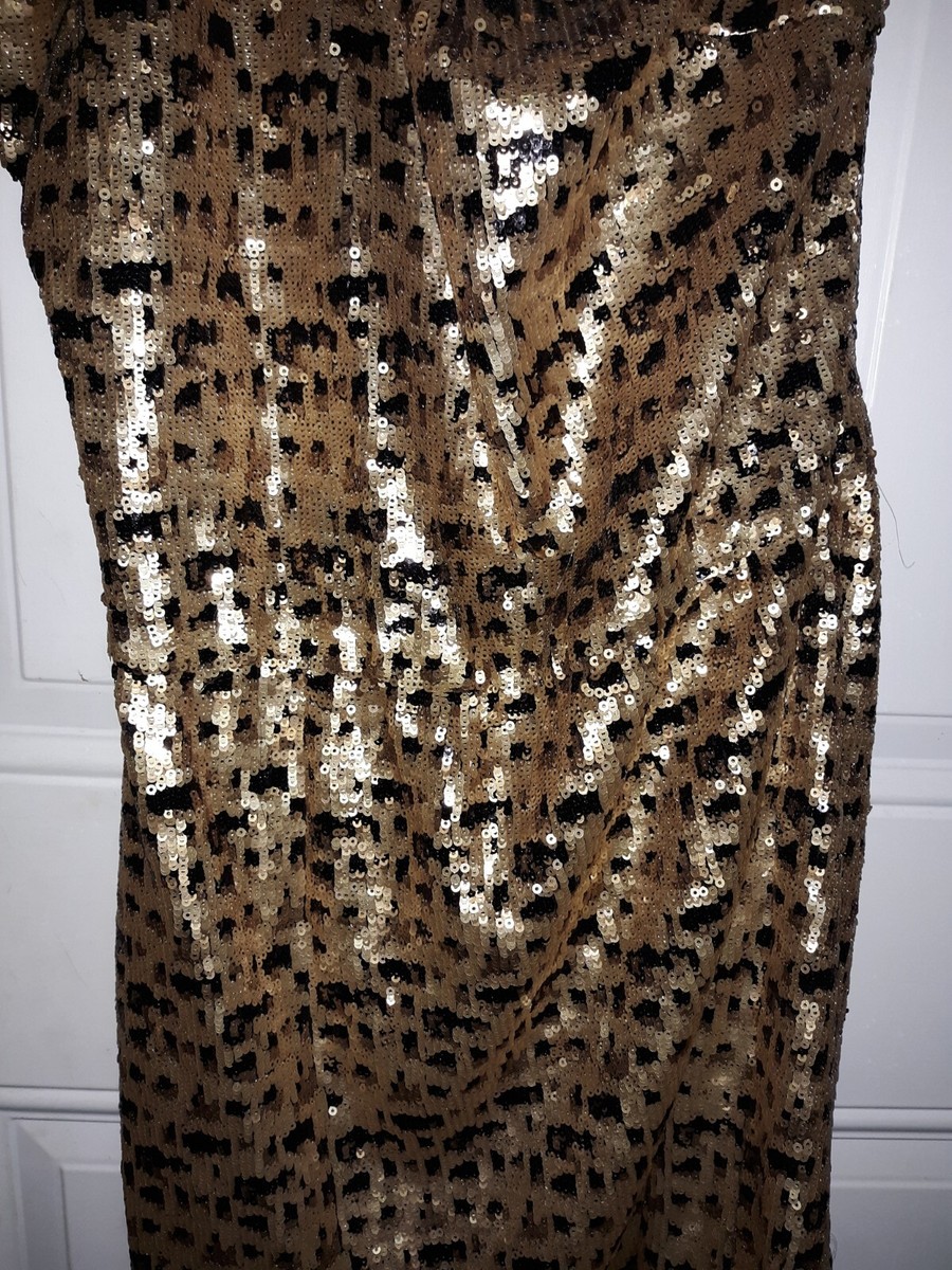 trina turk dress gold sequin size 2 | eBay