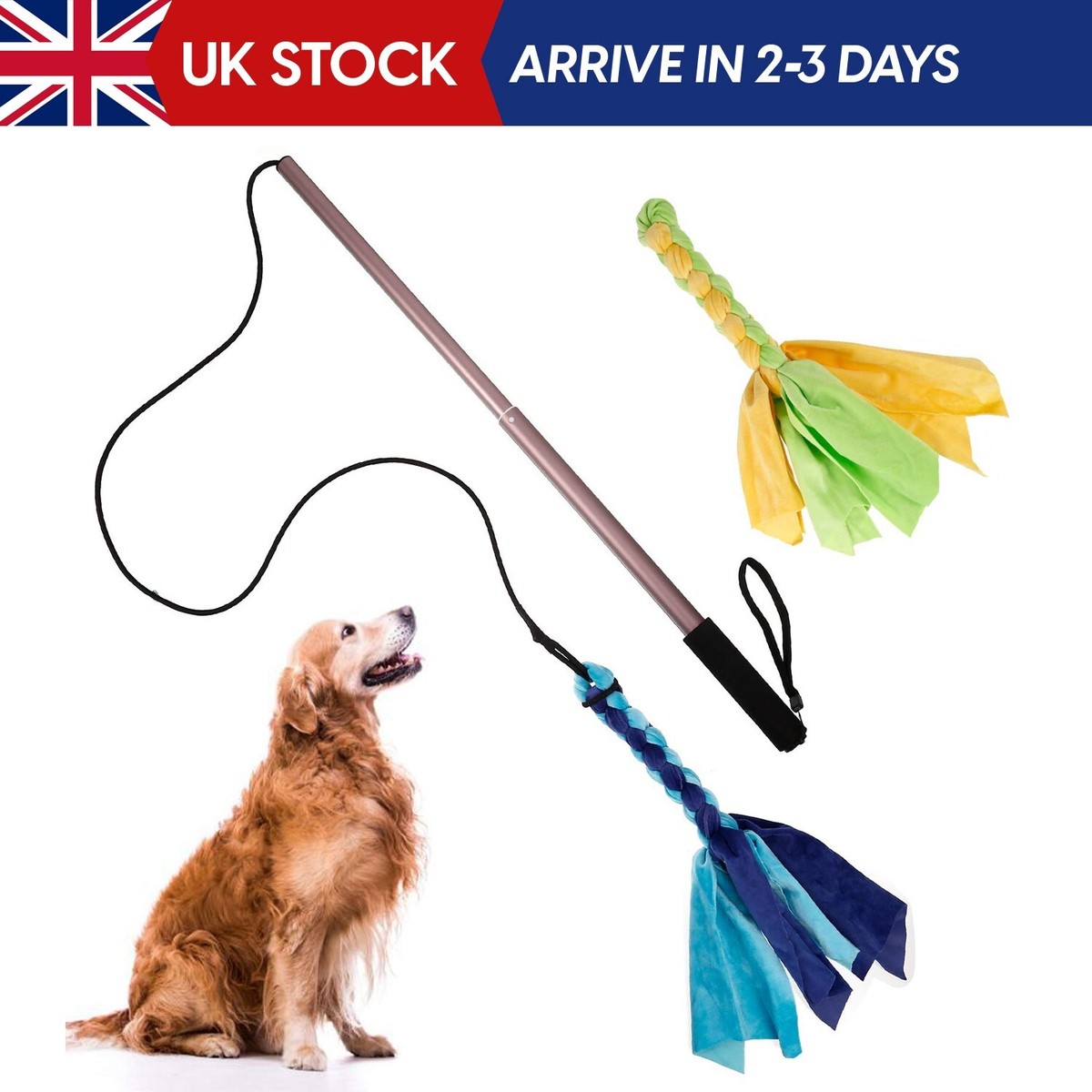 Auidy_6TXD Flirt Pole Dogs,Interactive Dog Toys Retractable Dog