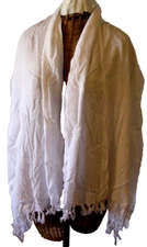 Scarf With Fringe By Coldlander, White, 22" x 65", Brand New