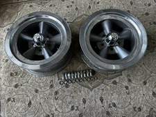 RARE VINTAGE PAIR TORQ THRUST STYLE POLISHED LIP 15x6 FORD 4 1/2 MOPAR