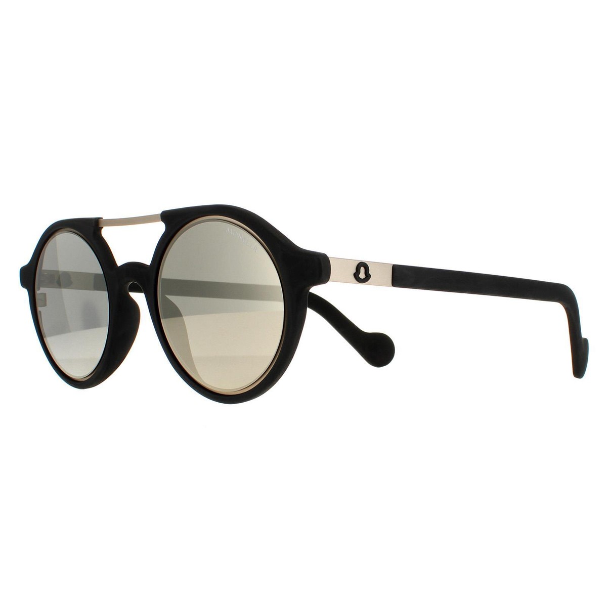 Moncler Sunglasses ML0083 02C Rubber Black Silver Mirror | eBay 