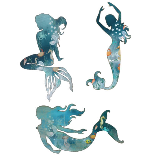 Mermaid Wall Art Iron Metal Pendant Artistic Ocean Theme Home Indoor Decoration