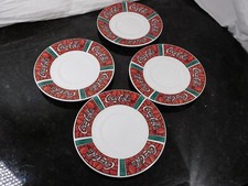 Vintage Coca Cola Gibson Mosaic Stain Glass - Lot of 4 Coffee cup Plate