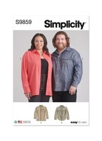 Simplicity S9859 Unisex Plus Hemd Schnittmuster XS-XXXL (S-L & XL-XXXL)