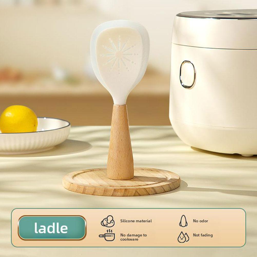 Rice Spoon Food Grade Silicone Heat Resistant Non-stick Household Rice D1P2 T9L8