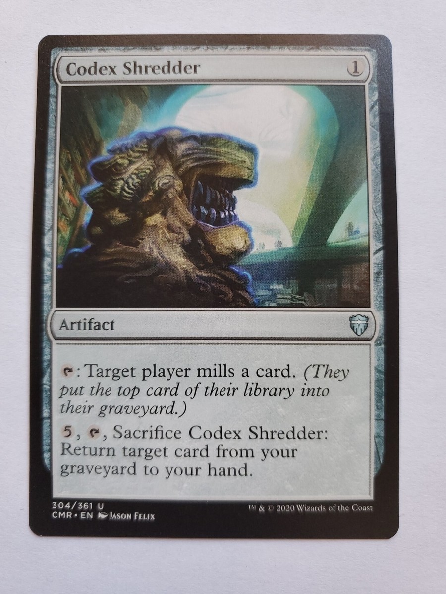 MTG Magic The Gathering Card Codex Shredder Artifact Commander Legends 2020 MTG Magic The Gathering Card Codex Shredder Artifact Commander Legends 2020