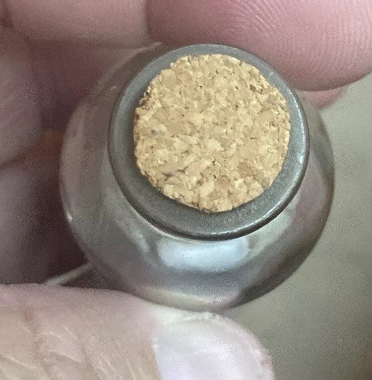 Mini Corked 3” Glass Jug Bottle Sand Seashells Beach Front Property