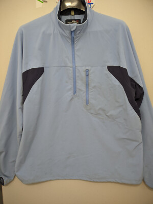 RLX Ralph Lauren Shirt Mens L Blue 1/4 Zip Pullover Active Golf Stretch Wicking
